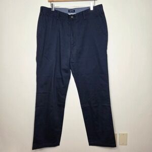 Nautica Mens Navy Blue Deck Pant 100% Cotton Chino Trousers 36x32